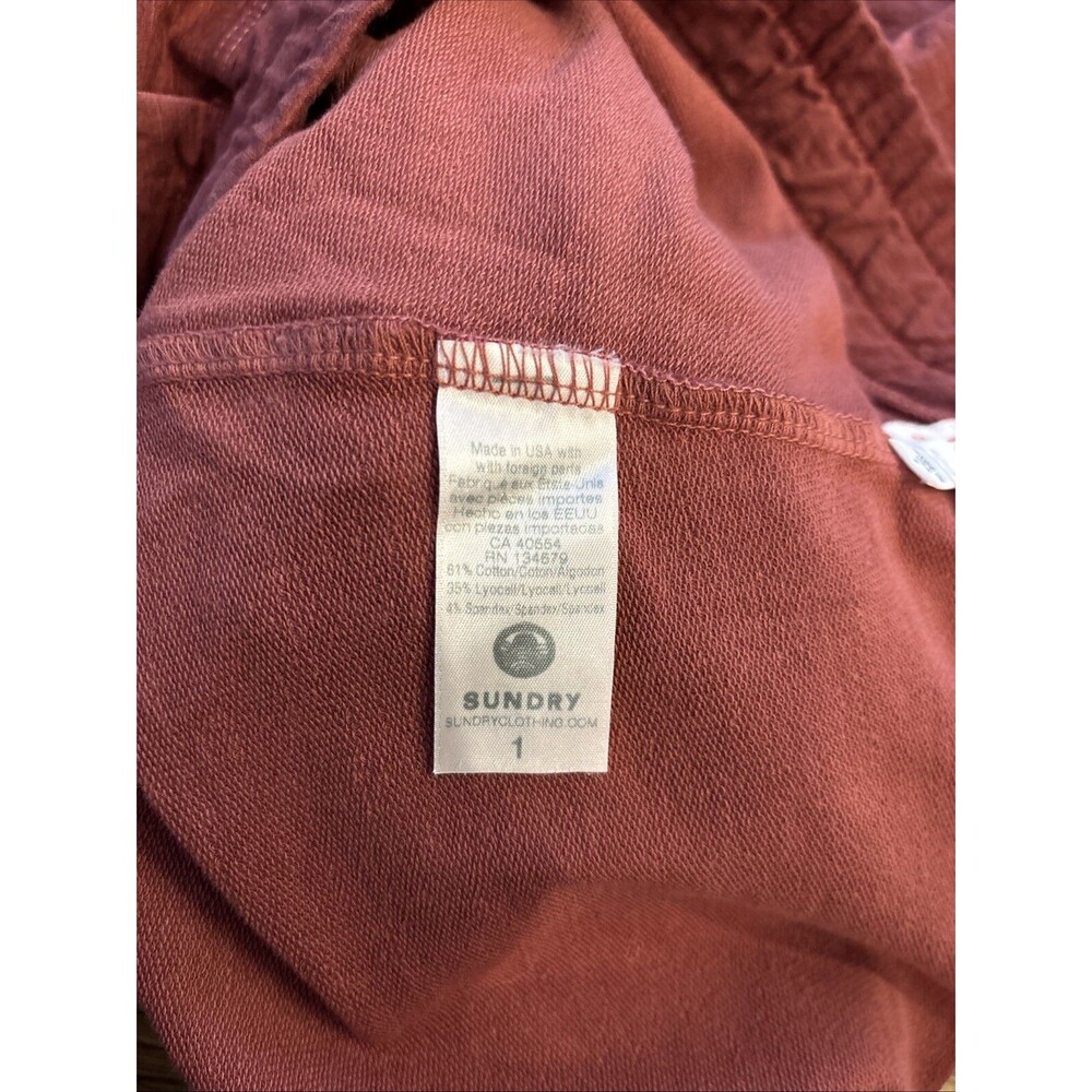Sundry Wide Leg Cropped Sweat Pants Maroon Size Small - Picture 7 of 7